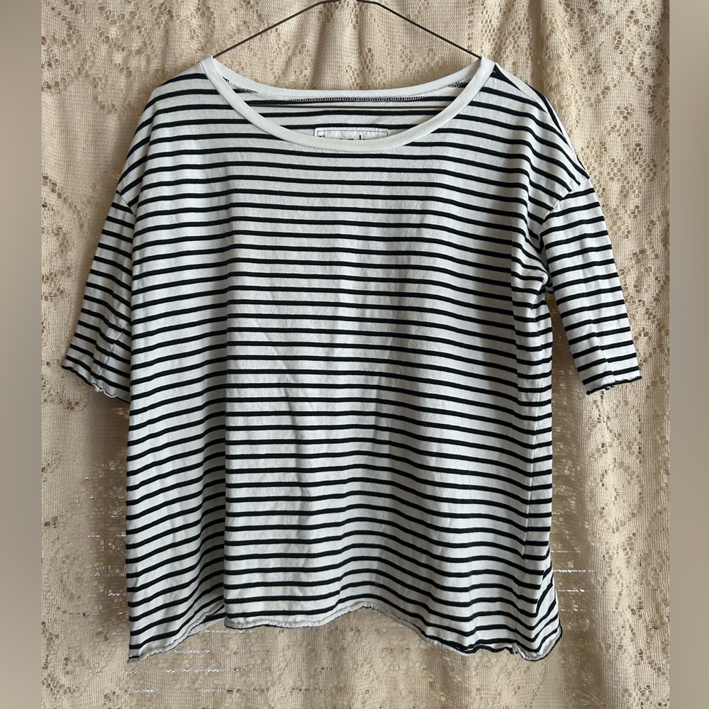 Frank & Eileen Josephine French Striped Tee in Navy and White
